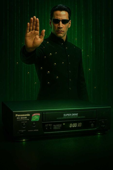 Трилогія Матриця на касетах VHS + відеомагнітофон Panasonic NV-SD320