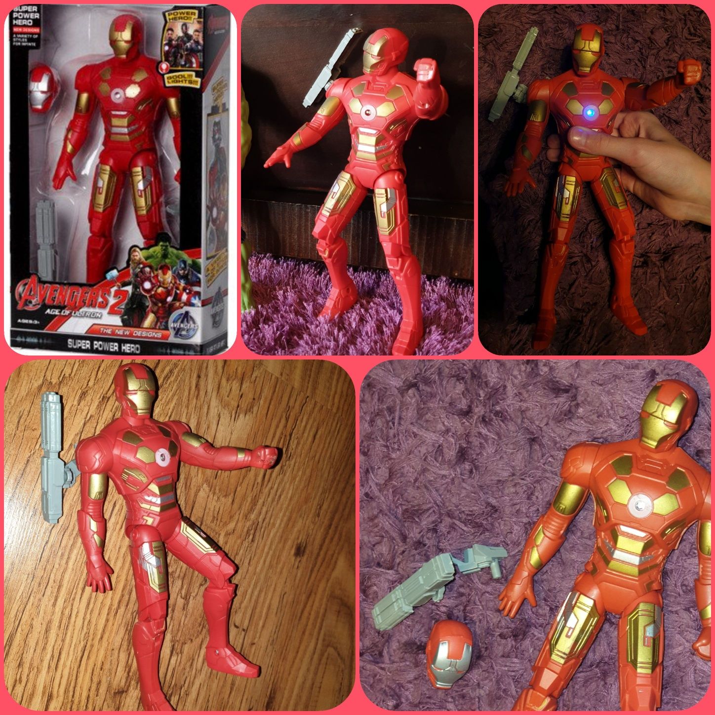 Duża figurka IRON Man (29cm) Avengers +światło LED