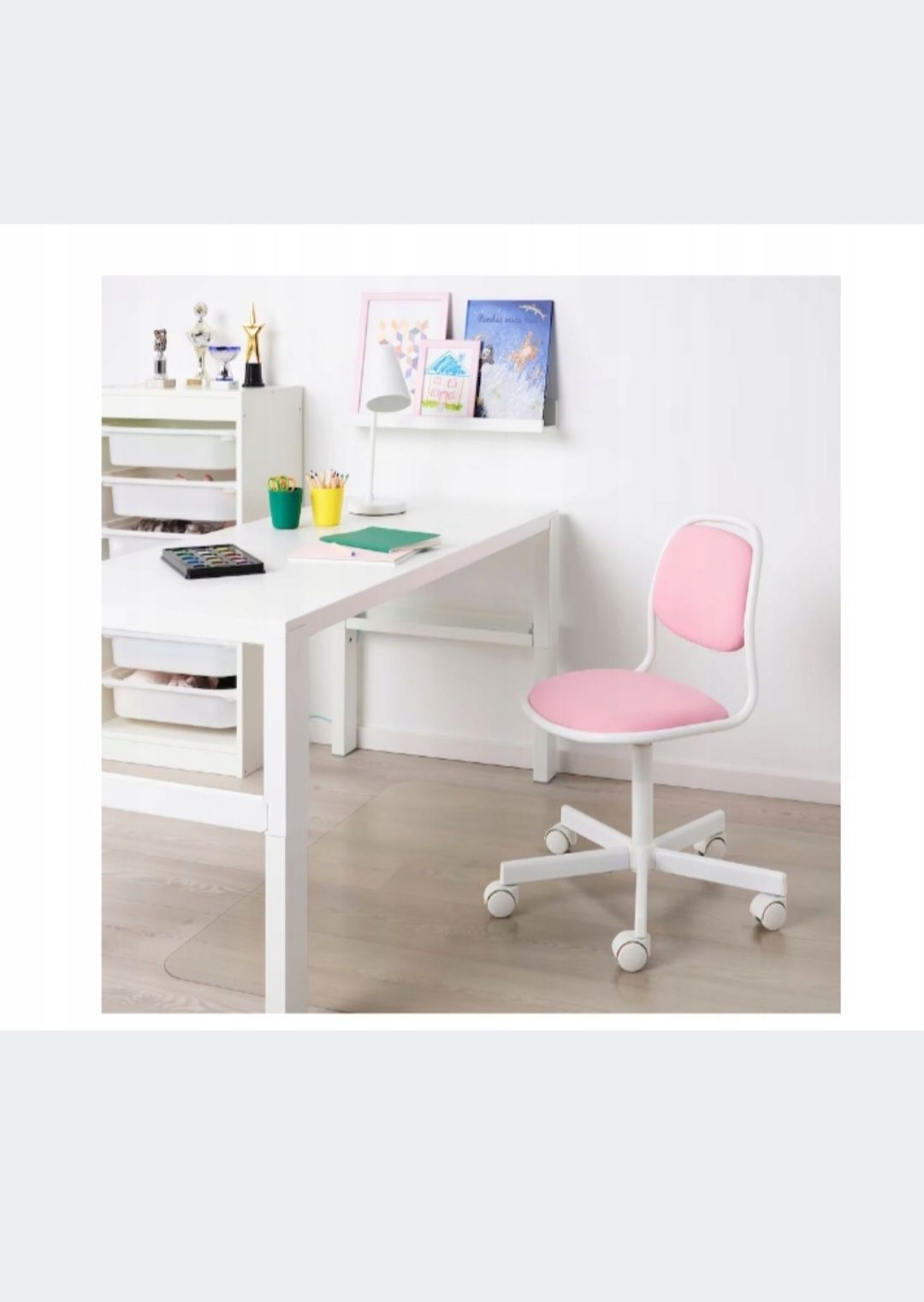 Dziecięce krzesełko biurkowe Ikea Orfjall Pink