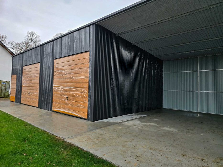 Hala blaszana / stalowa 10x6m z wiatą 4m Garaż blaszany TRANSTAL