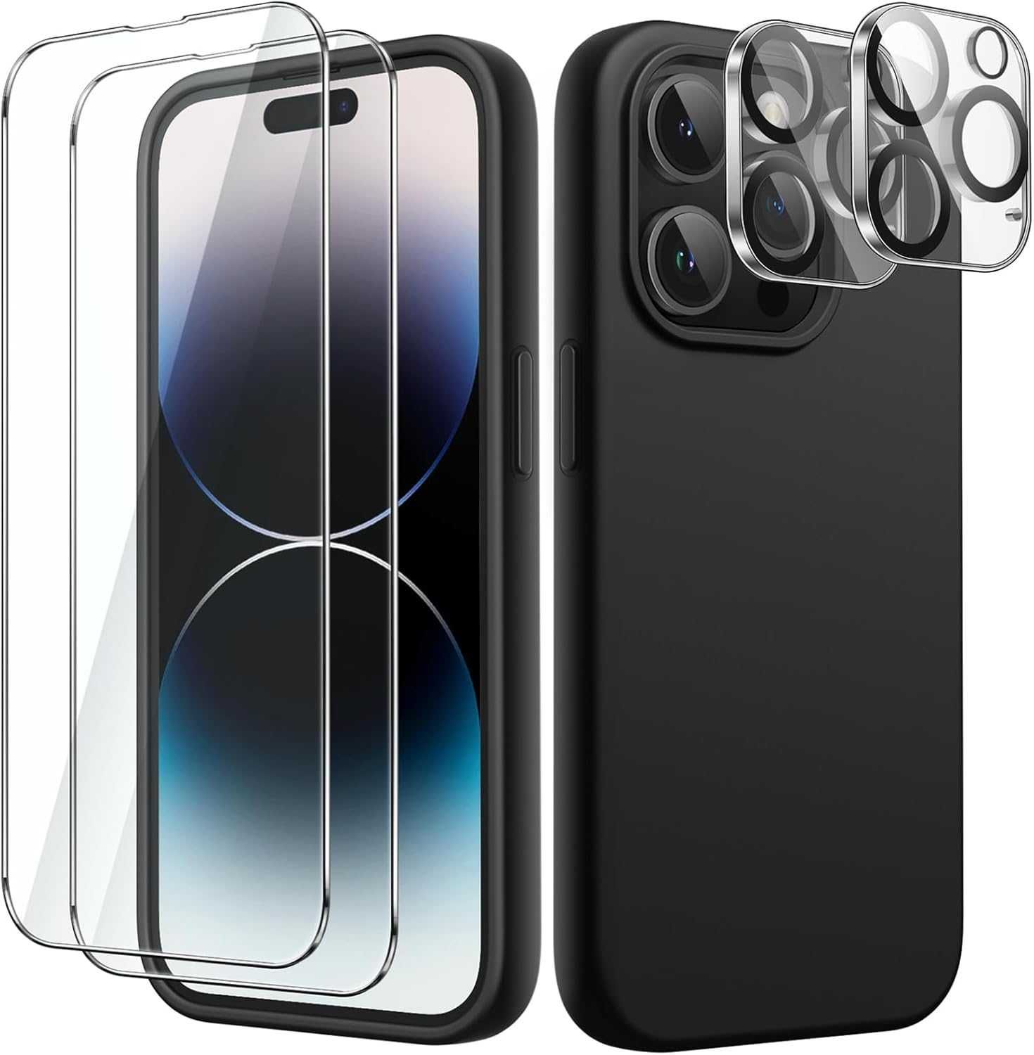 JETech etui iPhone 14 Pro Max 2x szkło LCD 2x szkło aparat 5w1 czarne