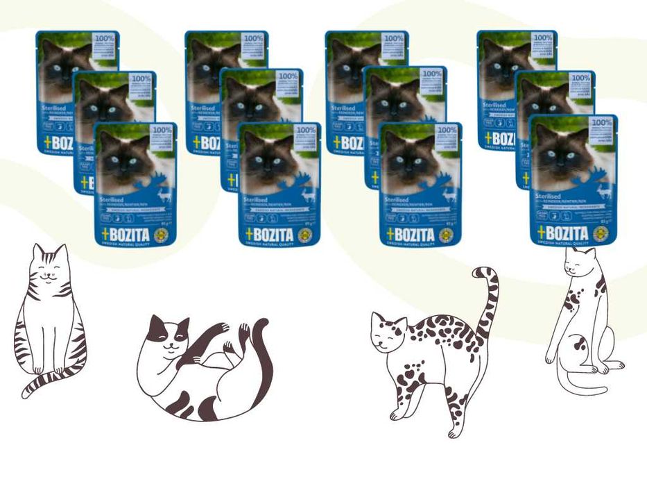 Bozita karma dla kotów sterylizowanych Renifer w sosie 12 x 85g