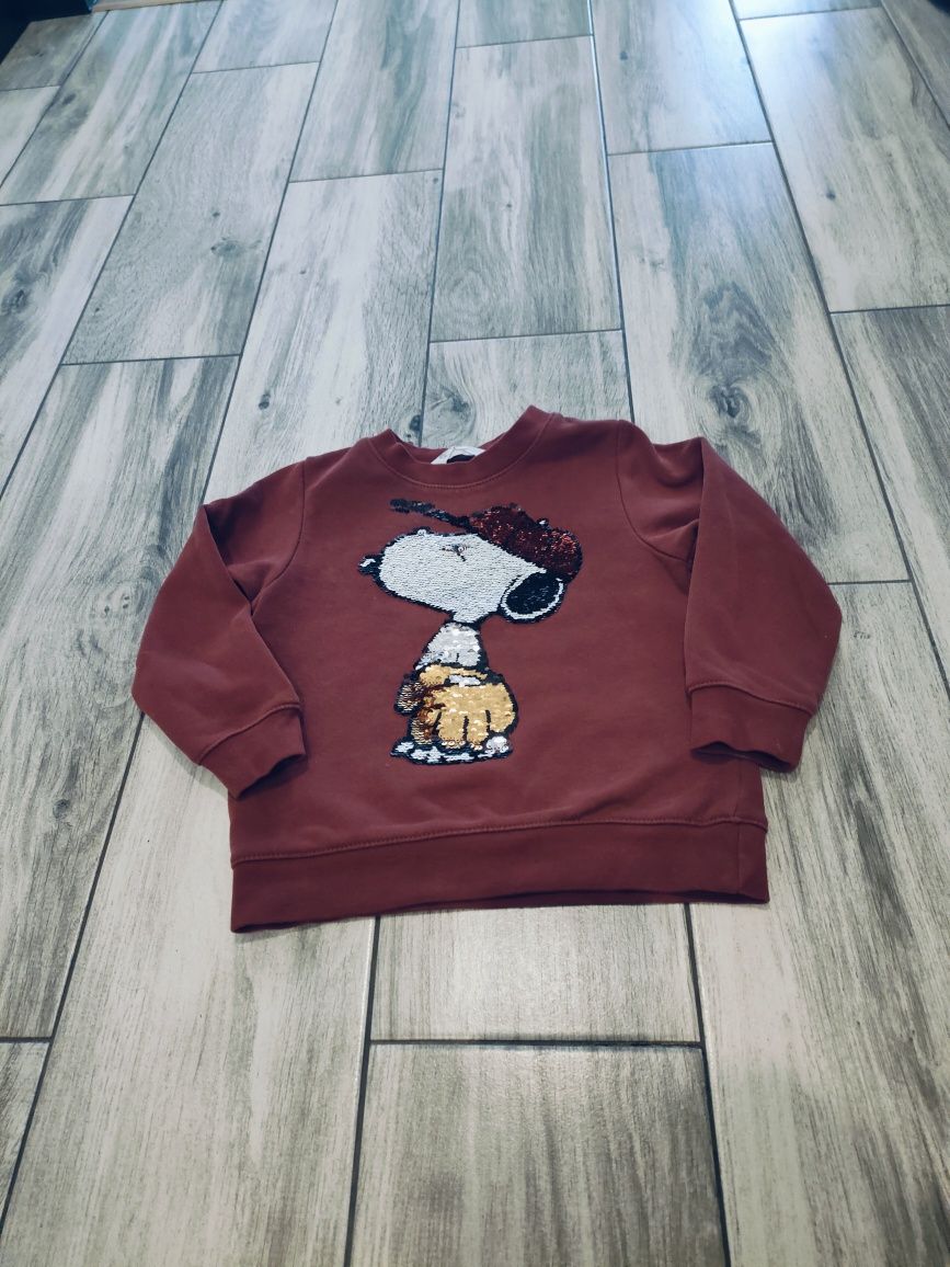 Bluza chłopięca H&M 104 Snoopy zmieniające cekiny