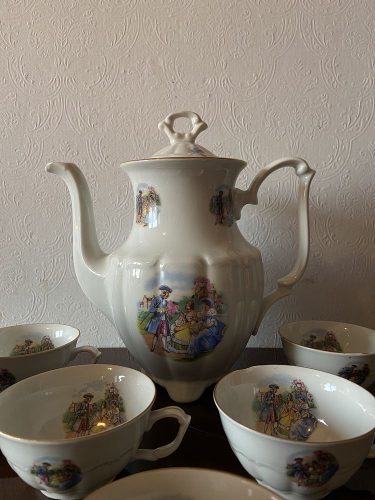 Porcelanowy serwis herbaciany - Carl Tielsch Wałbrzych, Antyk