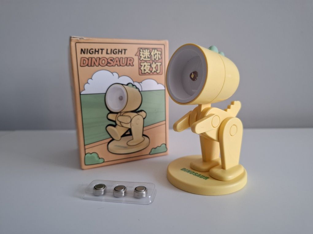Lampka dinozaur na baterie z magesem do zasypiania mini