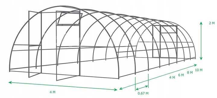 Szklarnia ogrodowa LUNA PROSTOR 4.0 4x4m 4x6m 4x8m 4x10m 4x12m 20x40mm