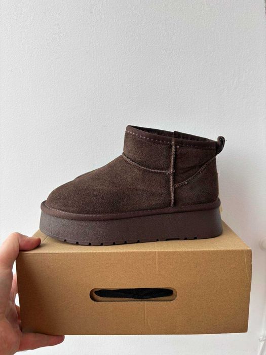 Шоколадні уггі платформа нат замш угги платформа угги шоколад 36,40,41