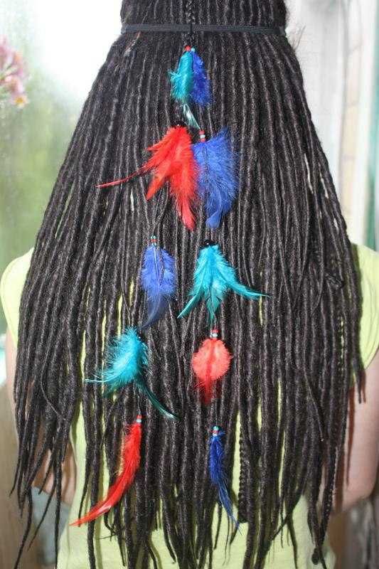 Хайратник, повязка на волосы с перьями в стиле хиппи, бохо Разные