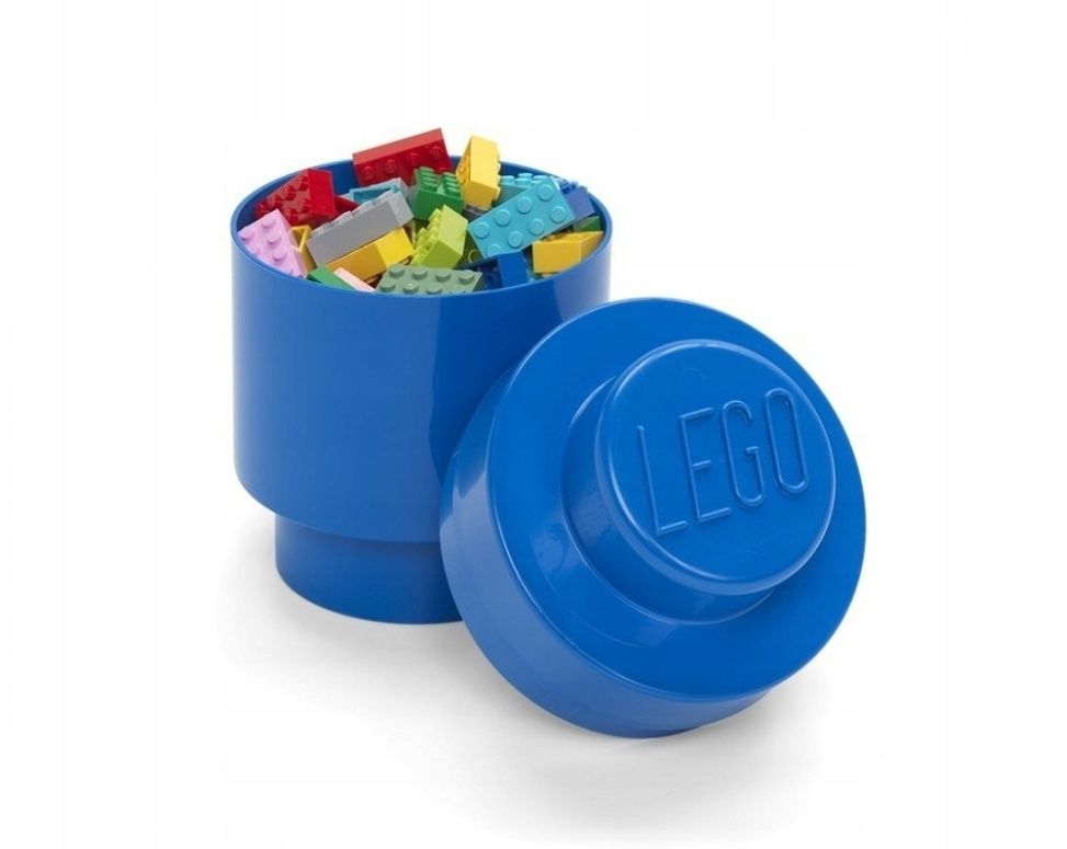 Pojemnik LEGO Storage Brick 1 niebieski okrągły nowy