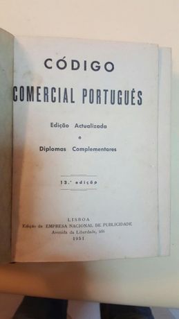 Código Comercial Português de 1951 para coleccionador