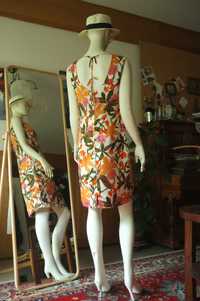 zabytkowa sukienka Jobi vintage Tricel floral dress kwiecista 1960s