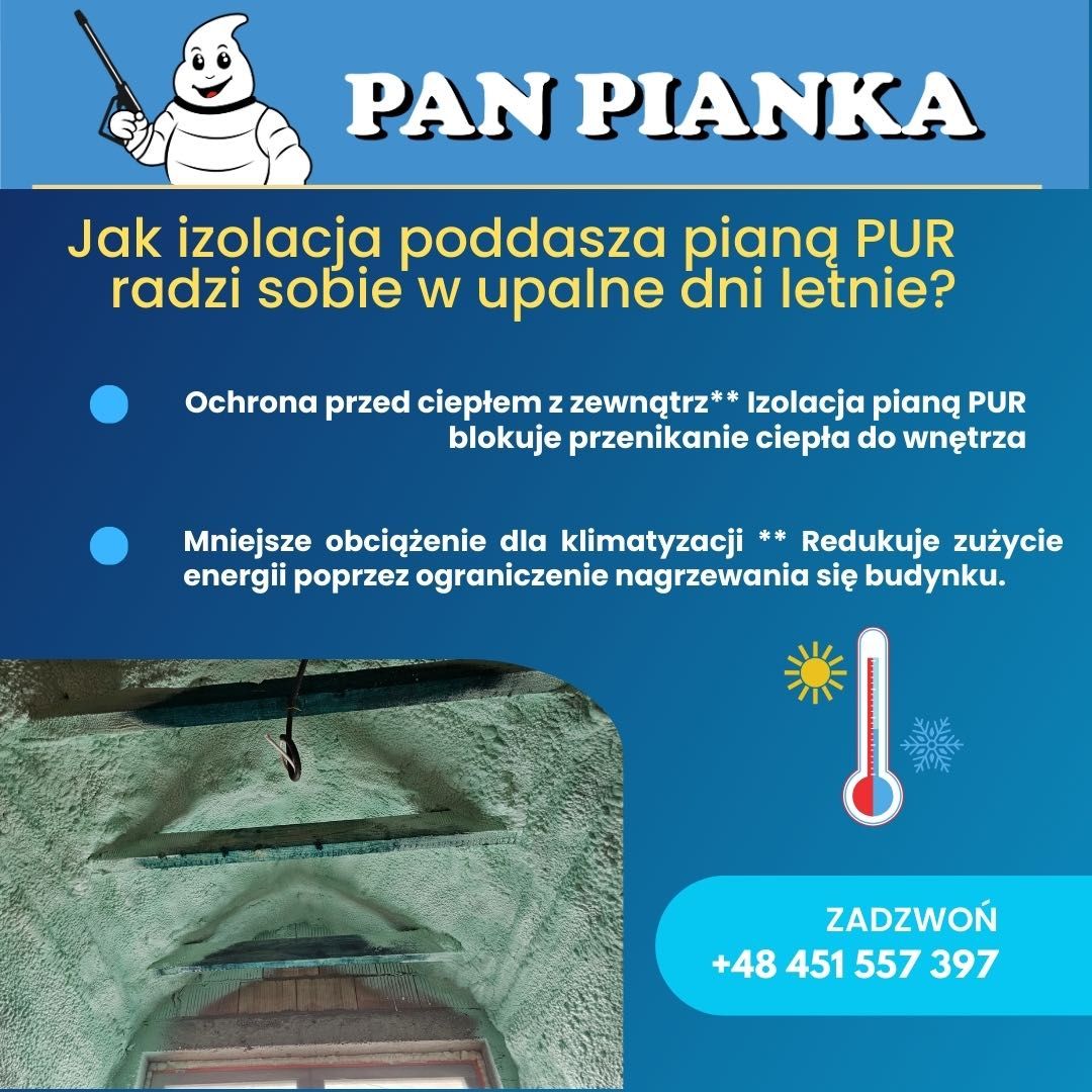 Profesjonalne Izolacje Piana PUR Ocieplenie poddaszy Pan Pianka