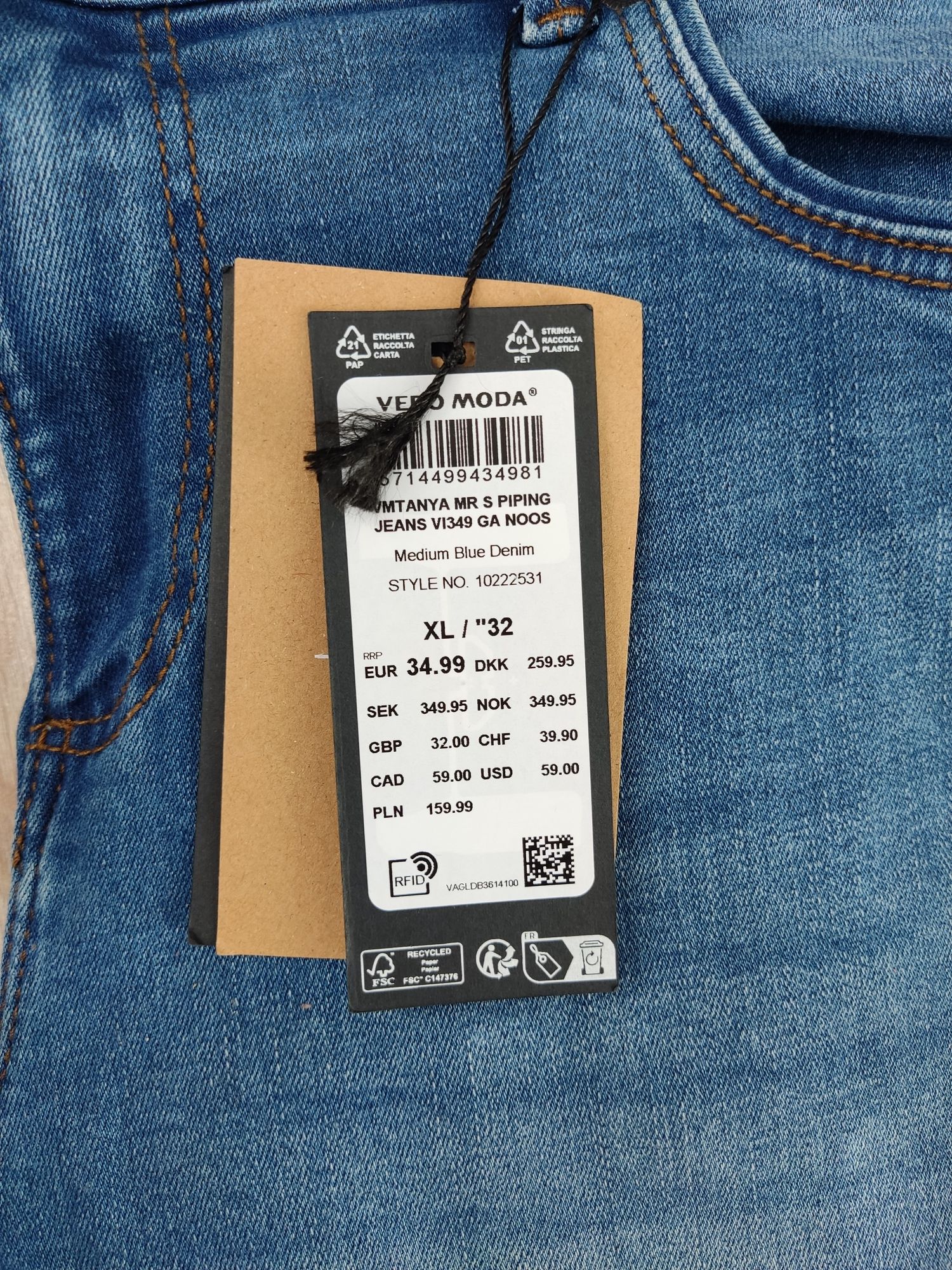 Spodnie jeansowe Vero moda rozmiar xl