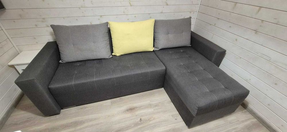 Kanapa narożnik z funkcją spania szara