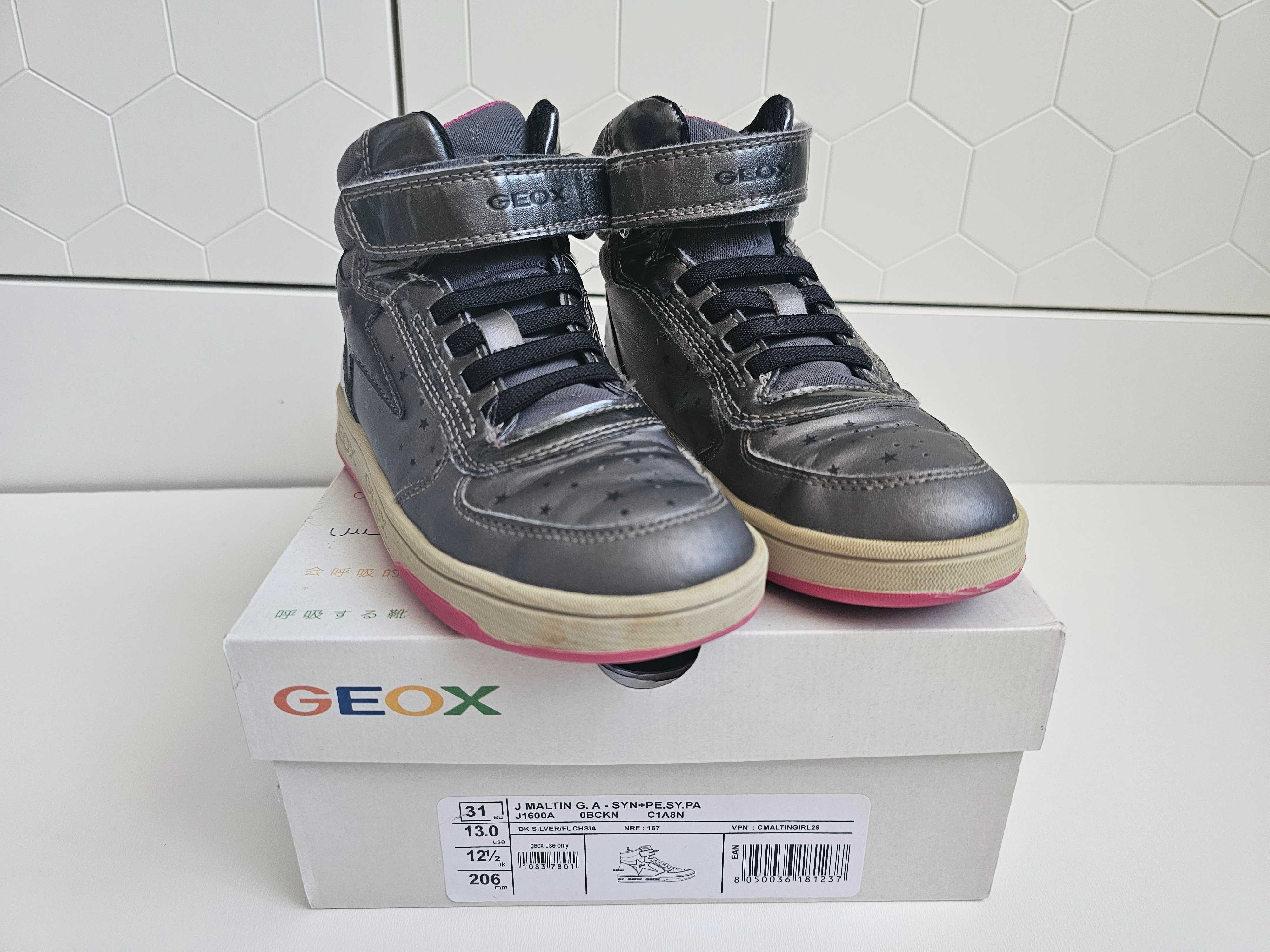 Geox sneakersy J Maltin Silver/Fuchsia roz. 31