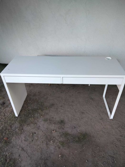 IKEA Micke biurko dwuosobowe, białe z szufladami