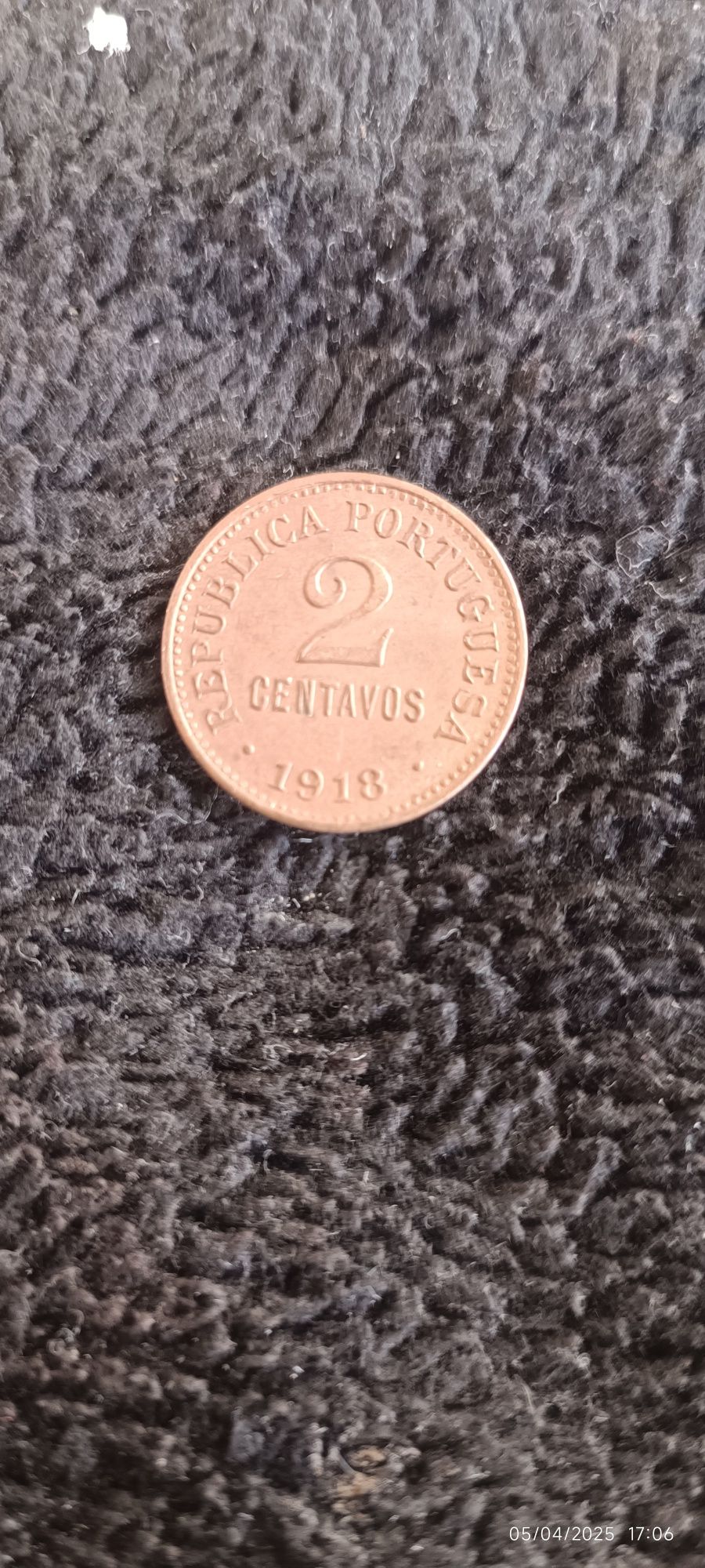 Moeda Dois Centavos 1918 República Portuguesa