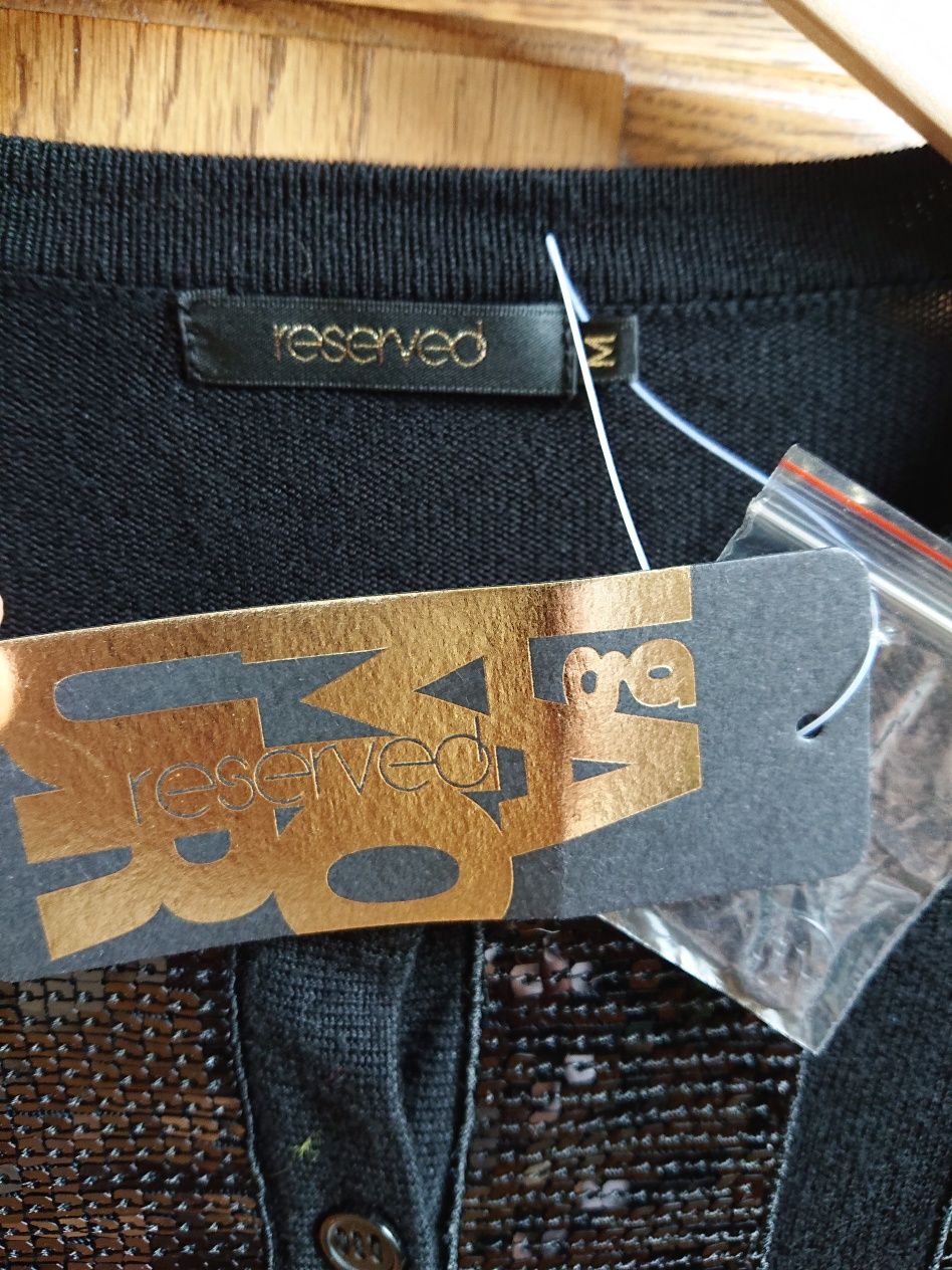 Nowy elegancki czarny sweterek Reserved rozm. M, na prezent