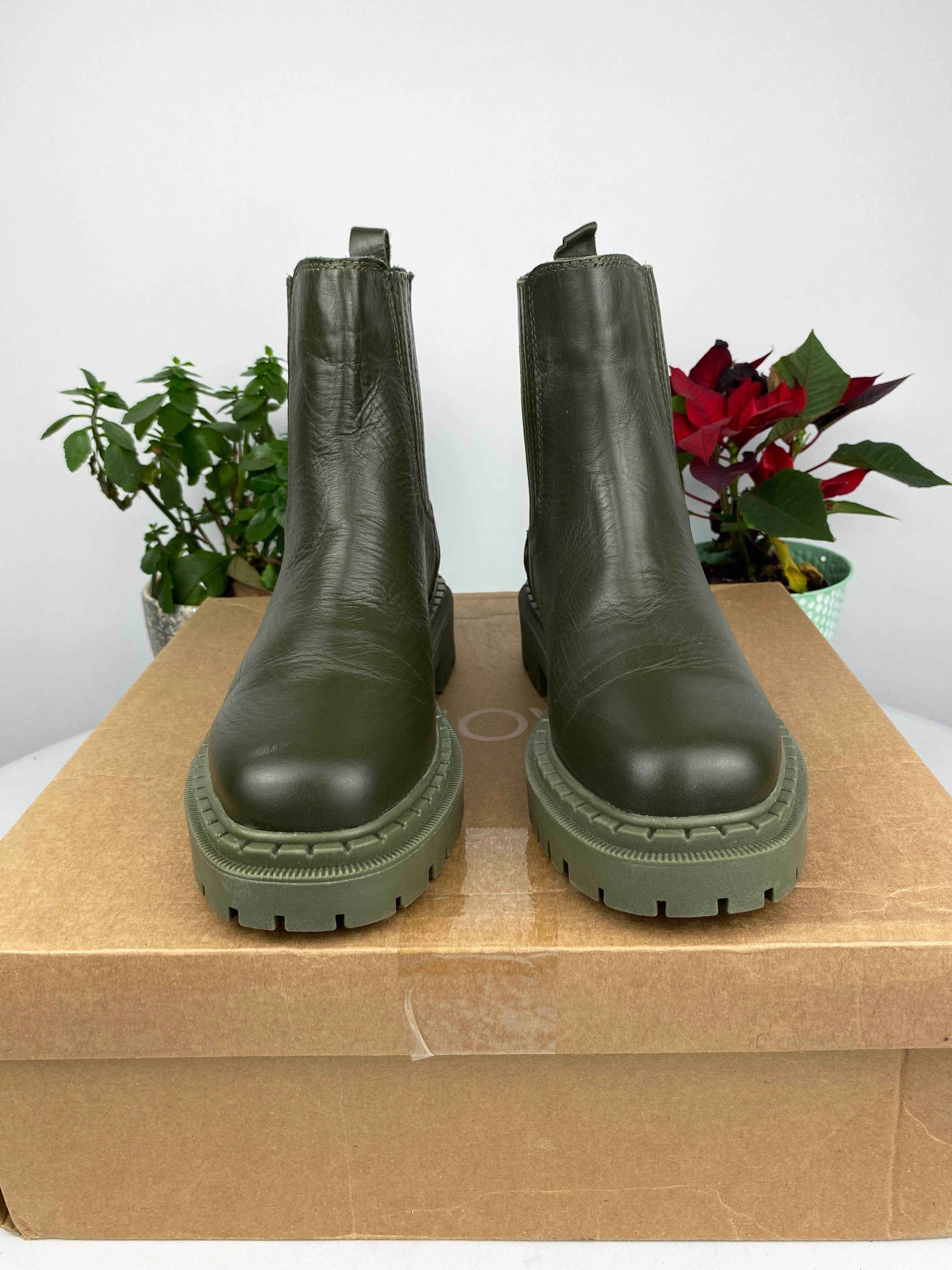 zielone khaki buty botki inuovo army r. 37 nr92z