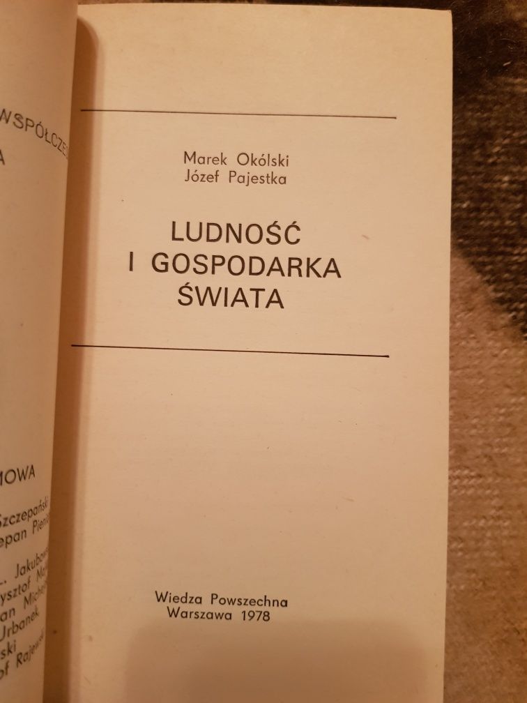 M.Okólski,J.Pajestka Ludość i gospodarka świata WP 1978