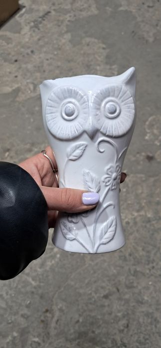 Nawilżacz powietrza ceramiczny sowa ozdobna biała