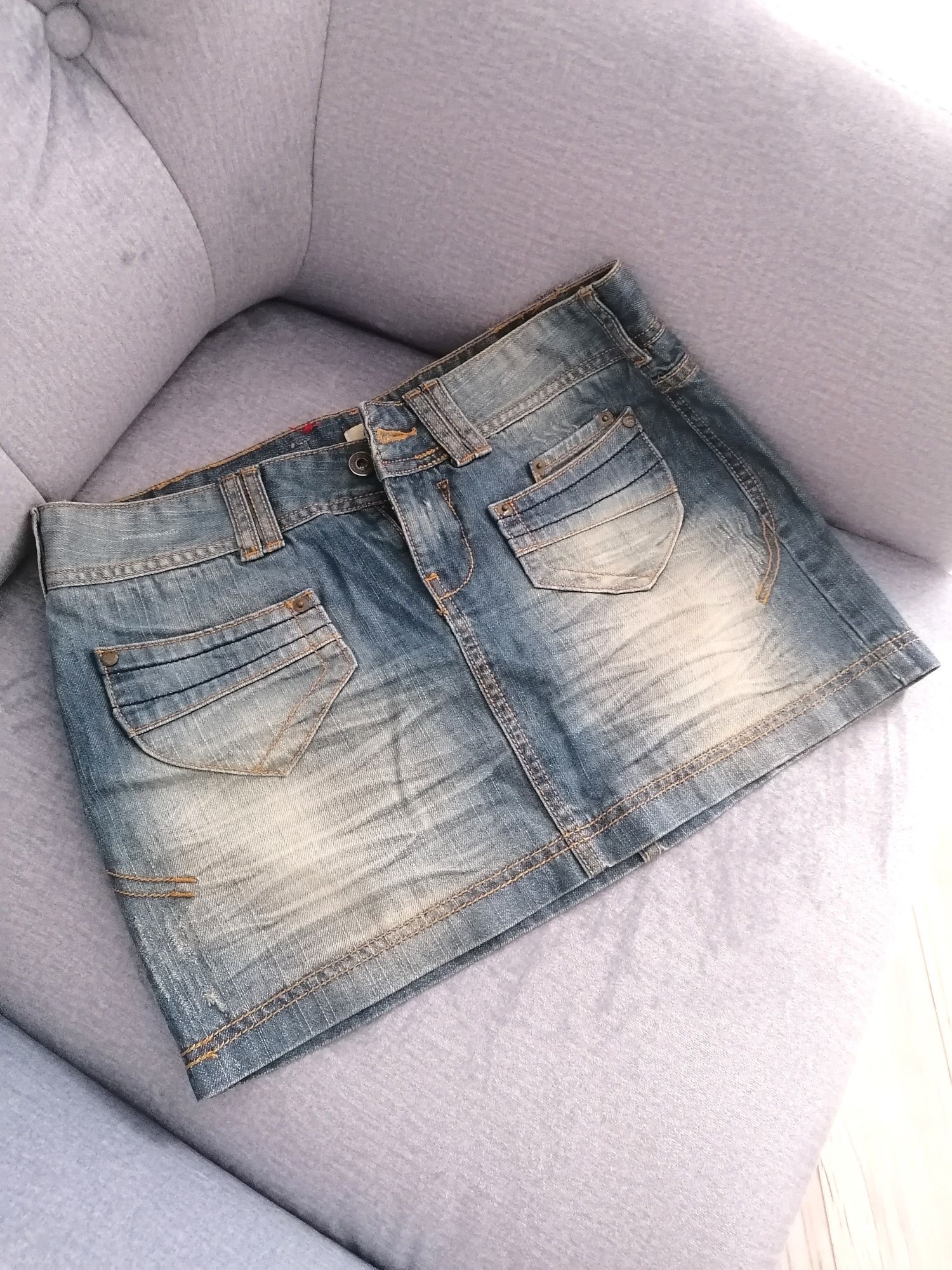 Spódniczka mini jeansowa Amisu niebieska