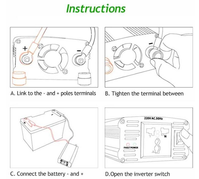 EAFC 2000W інвертор 12V/220V (перетворювач) инвертор преобразователь