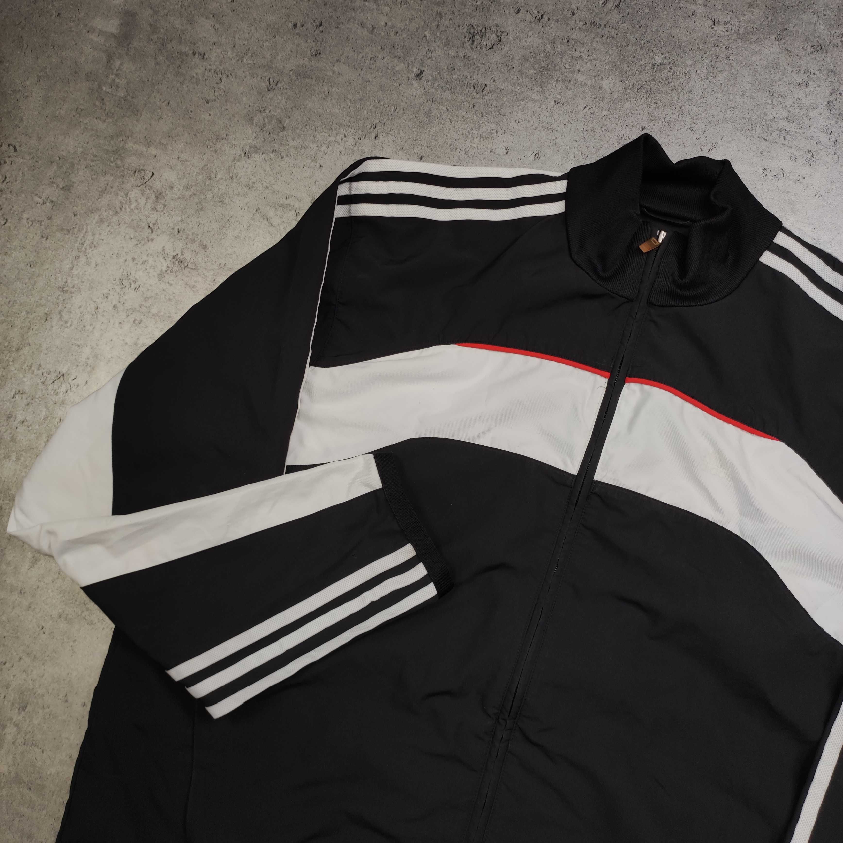 MĘSKA Bluza Kurtka Lekka Wiatrówka Adidas Suwak 3 Paski Stójka Clima