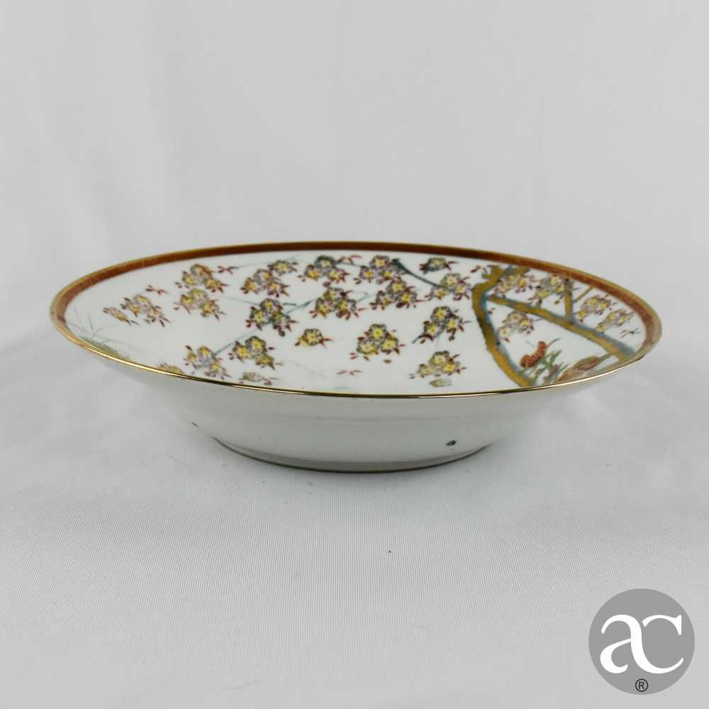 Taça porcelana da China, decoração faisões e flores, Circa 1970