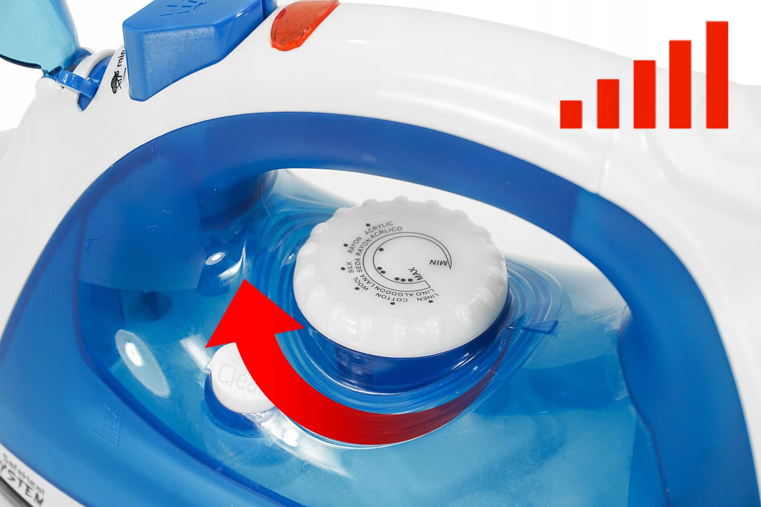 ŻELAZKO PRASOWANIA UBRAŃ 2200W Regulacja Uderzenie Parowe Ceramiczne