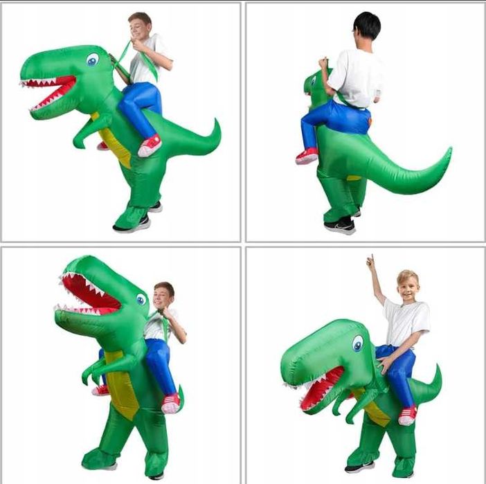 KOSTIUM DINOZAURA Dla dzieci Strój Halloween Karnawał Nadmuchiwany