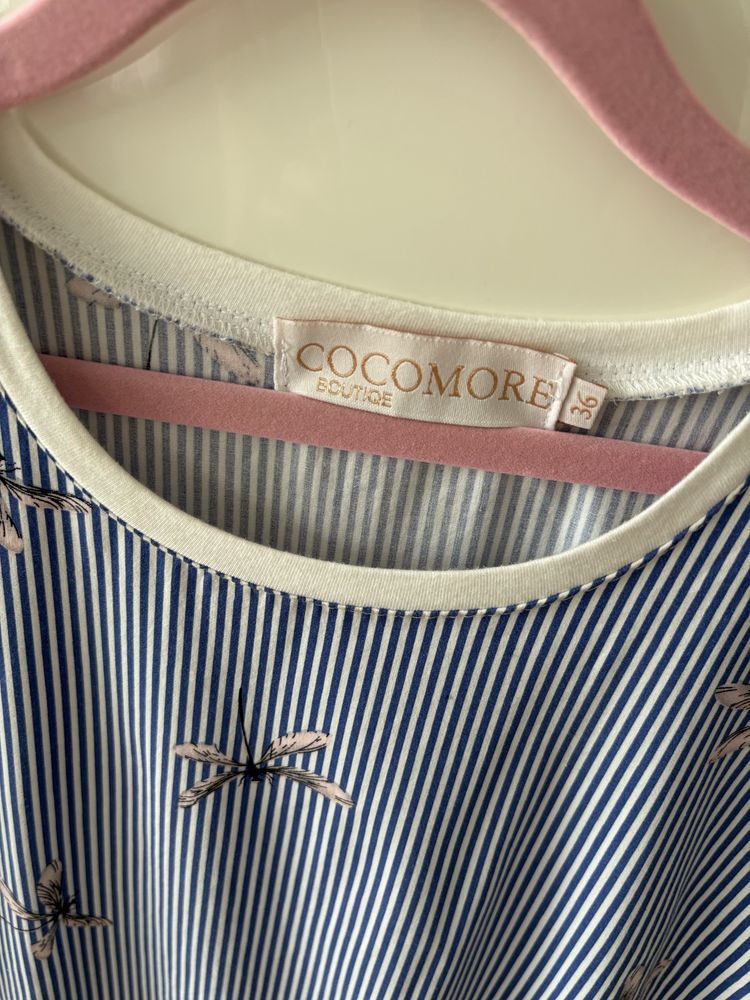 Piękna sukienka z falbanką i ważkami Cocomore r. 36