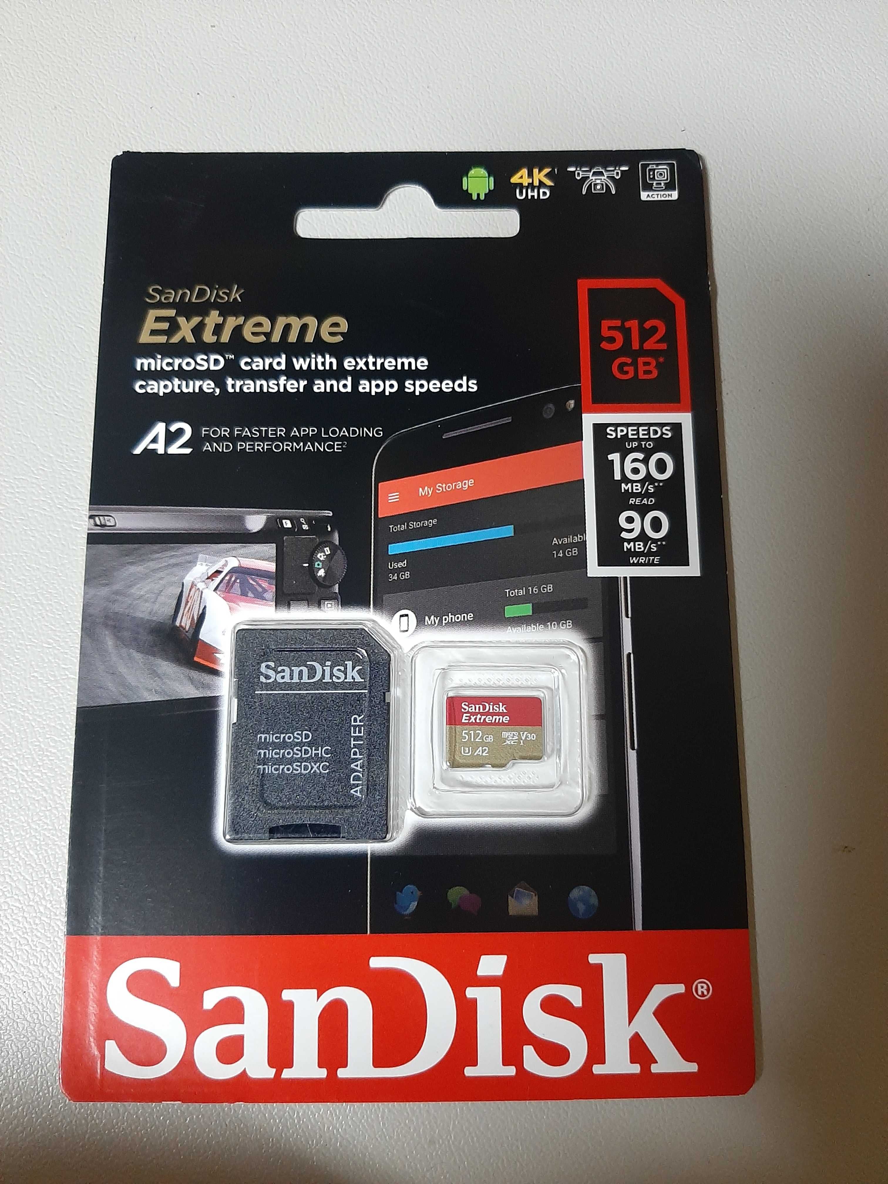 Micro sd Sandisk extreme 512gb novo e selado C/ Fatura