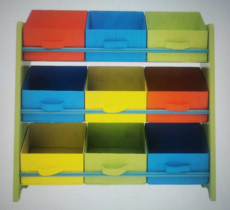 regał na zabawki wys. 60 głębokość 30  szerokość 66 zielony niebieski