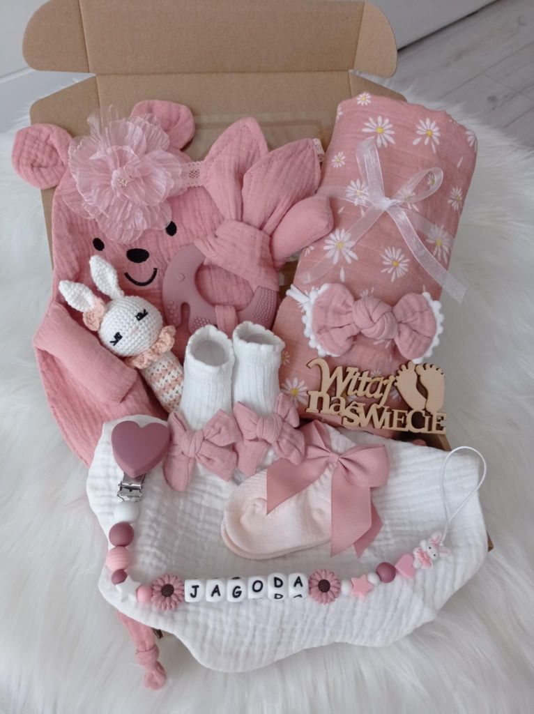 Zestaw prezentowy dla niemowlaka prezent babyshower narodziny chrzest
