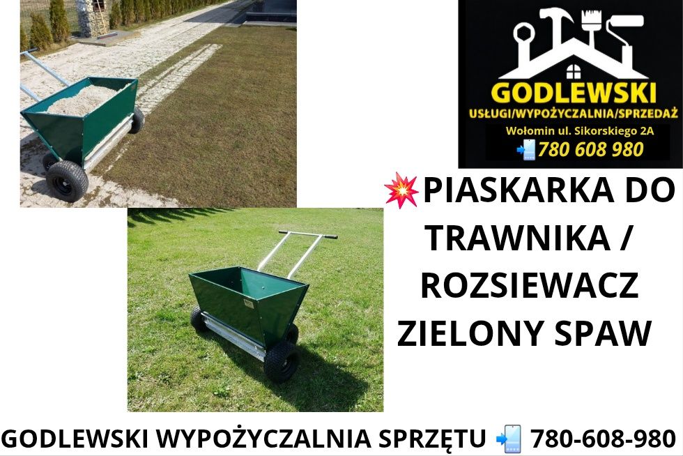 OKAZJA! Wynajem! Piaskarka Posypywarka, Aerator Rurkowy Wypożyczalnia!