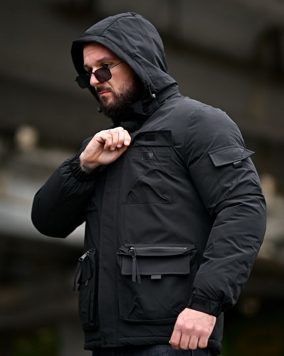 Чоловіча зимова куртка чорна, зимняя куртка мужская черная