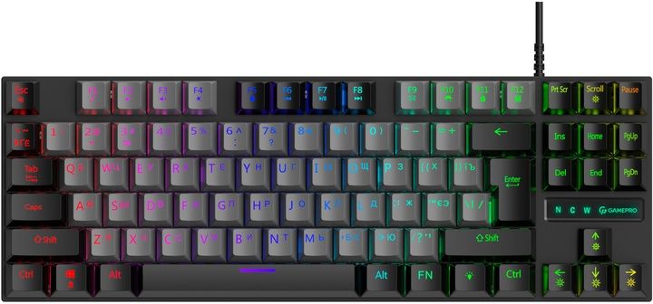 Клавиатура механическая проводная GamePro MK100R Red Switch TKL LED US