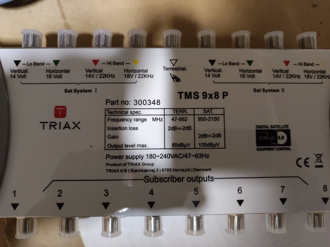 Multiswitch 9/8 9 wejsc/8 wyjść TRIAX