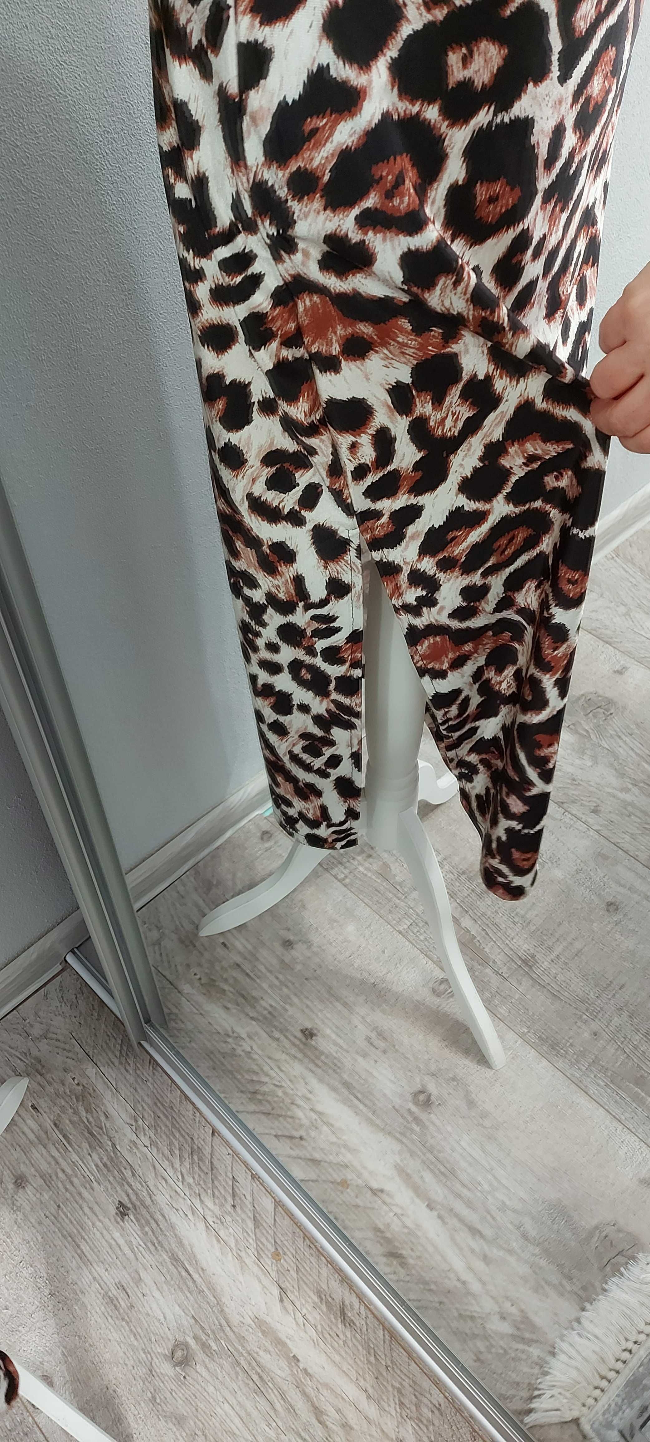Sukienka panterka maxi , wszyte miseczki