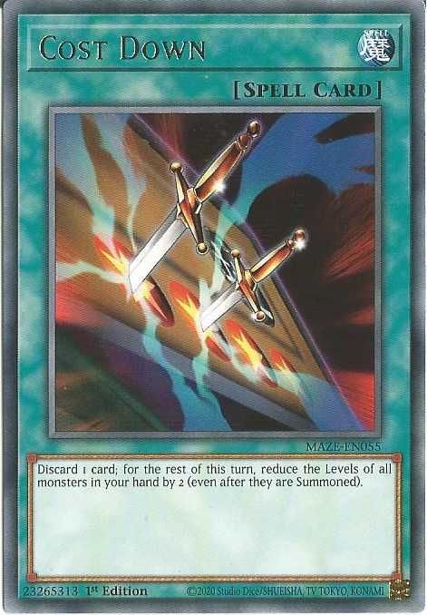 Karta YUGIOH Cost Down