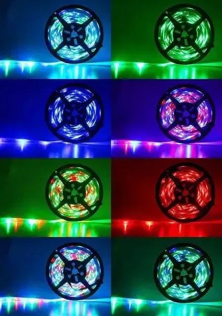 Светодиодная LED лента 5м RGB с пультом SMD 3528 влагозащищенная