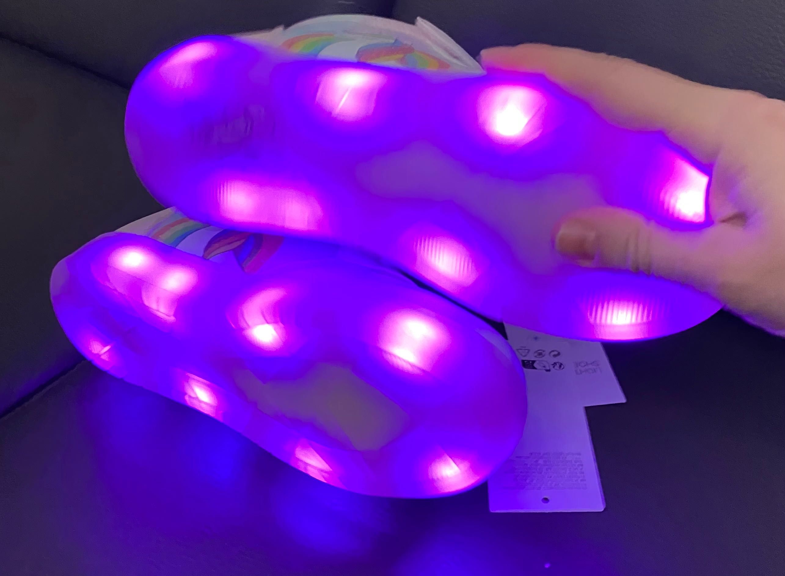 Unicorn, jednorożec, buty świecące podeszwa led, diody