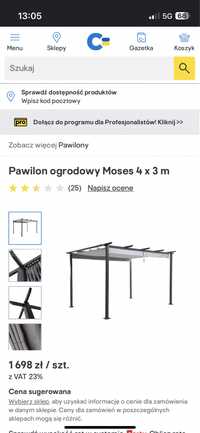 (Rezerwacja) Pawilon ogrodowy Moses 4 x 3 m CASTORAMA