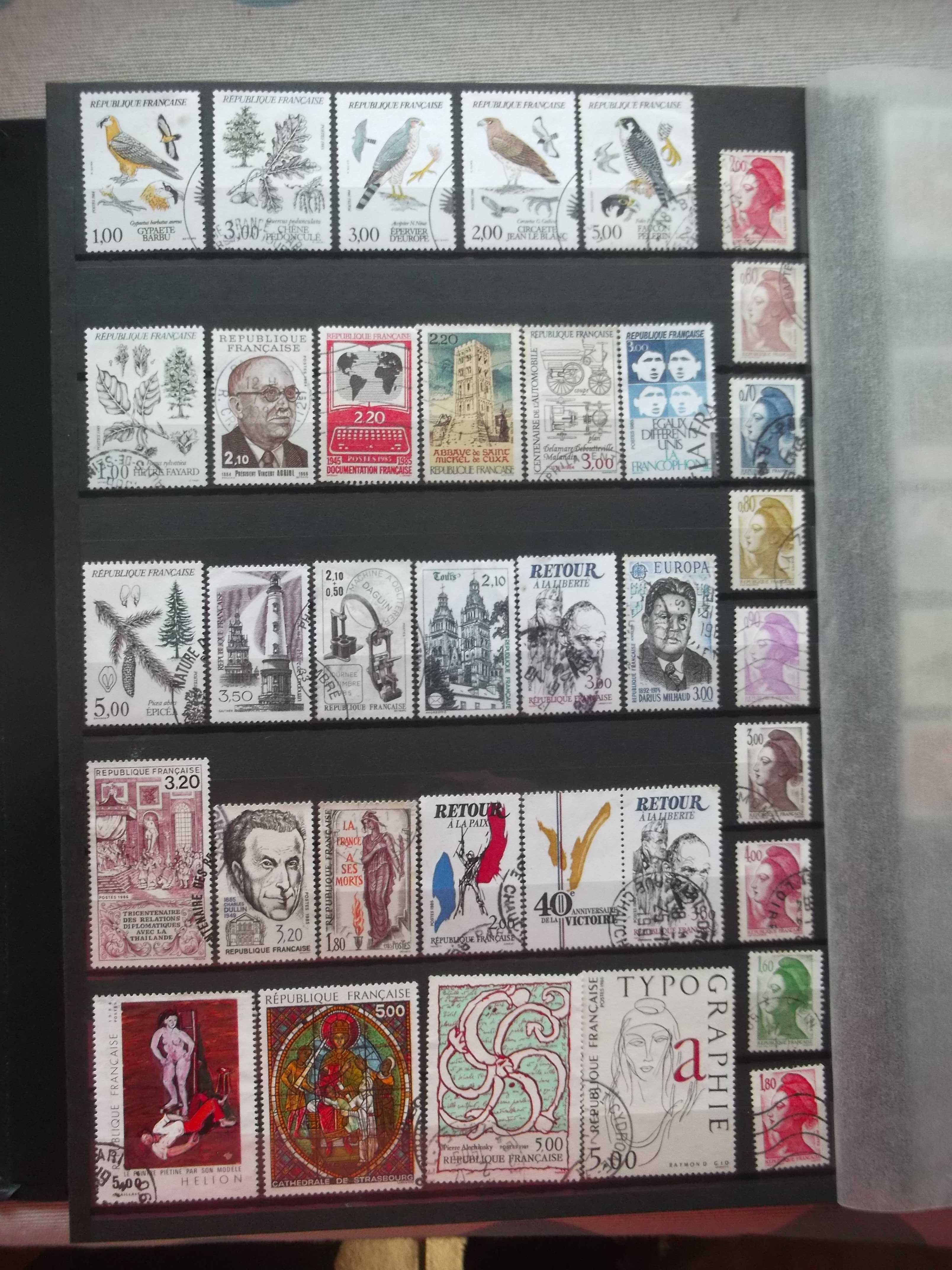 100 selos usados da França