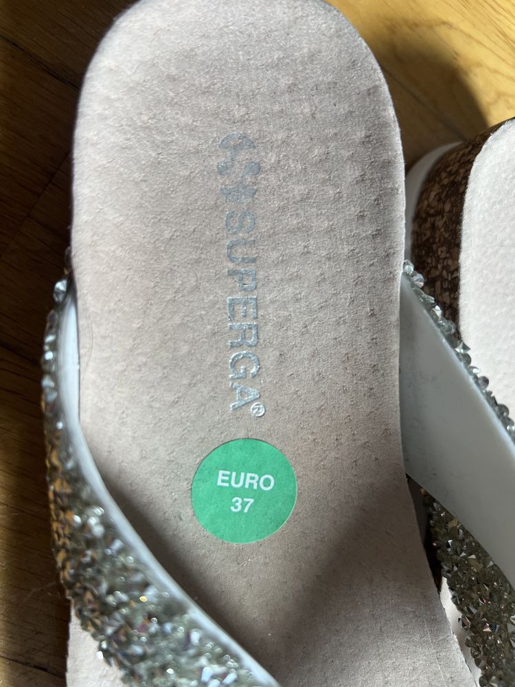 Klapki japonki Superga roz 37 brokat