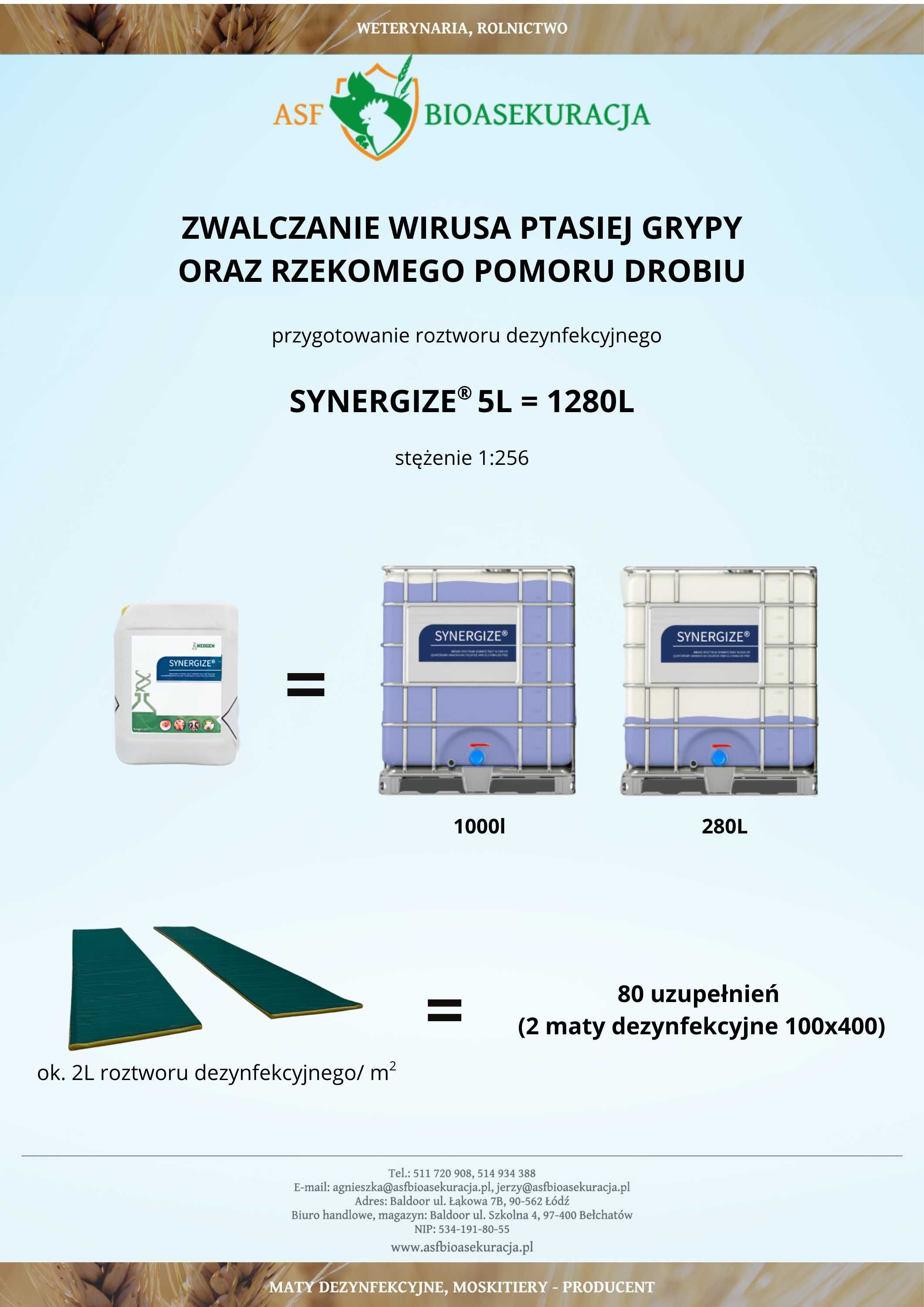 SYNERGIZE 5L = 1280L gotowego preparatu