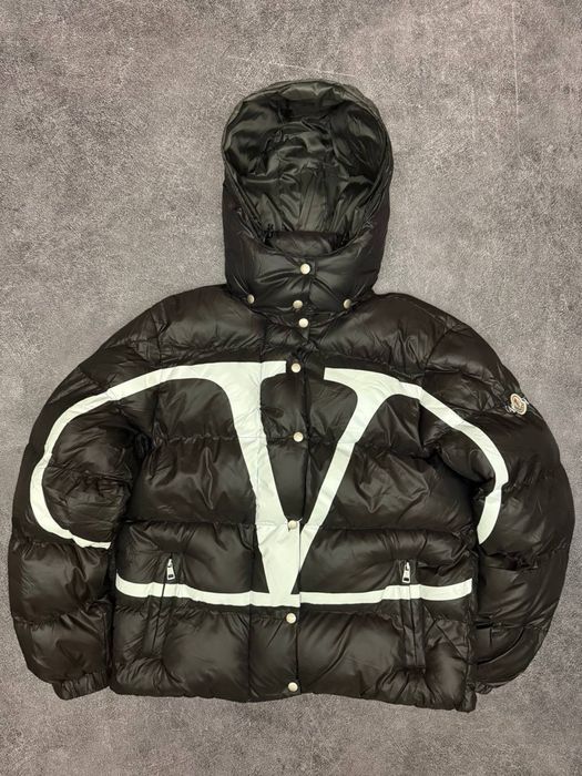 Куртка Valentino x Moncler Puffer Jacket Black White, куртка валентіно