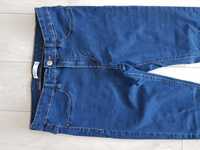 Spodnie jeansy rurki granatowe sinsay