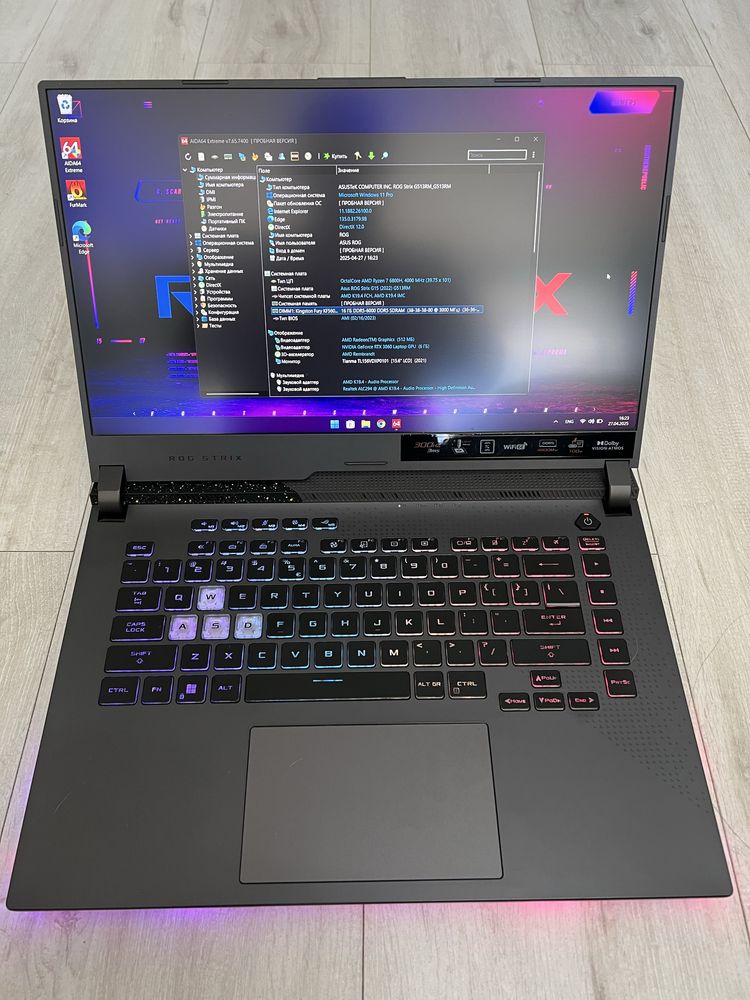 Ігровий Ноутбук Asus Rog Strix  RTX 3060 140W 6Gb Ryzen 7 6800H